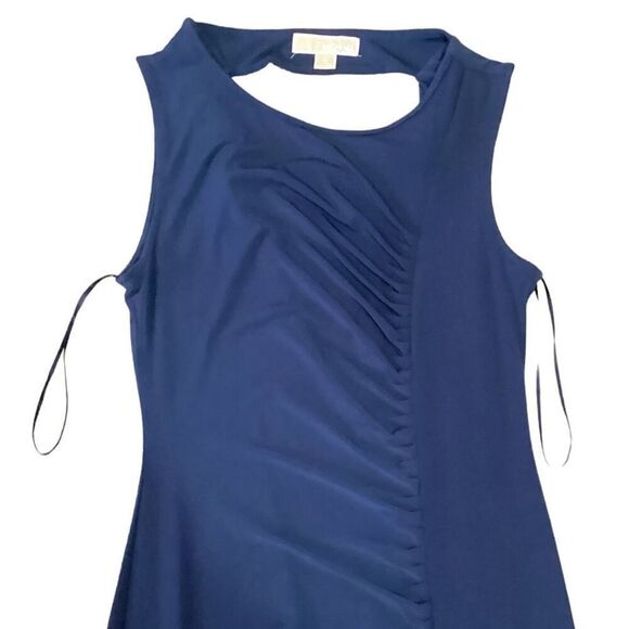 MICHAEL Michael Kors Sleeveless Cowl Back Fishtail Navy Blue Cocktail Dress - Picture 9 of 12